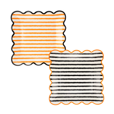 HALLOWEEN STRIPE PLATE SET